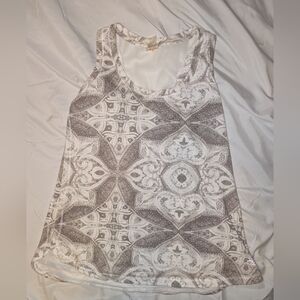 Calia Tan And White Workout Tank Top With White Net Midback